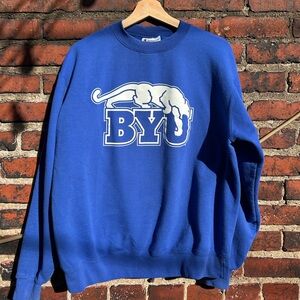 Vintage 1990s BYU Bringham Young University Crew Neck Sweatshirt - L
